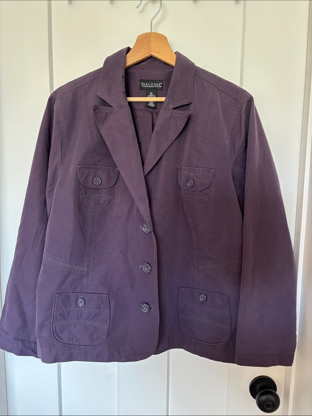 Dialogue Dark Purple Utility Jacket with Flap Pockets